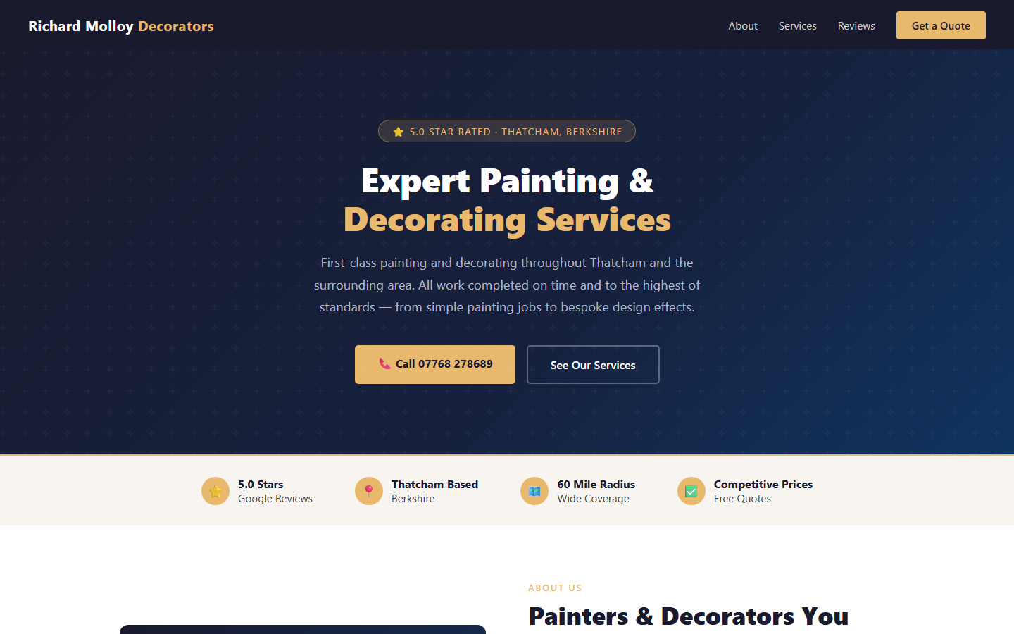 Richard Molloy Decorators website screenshot